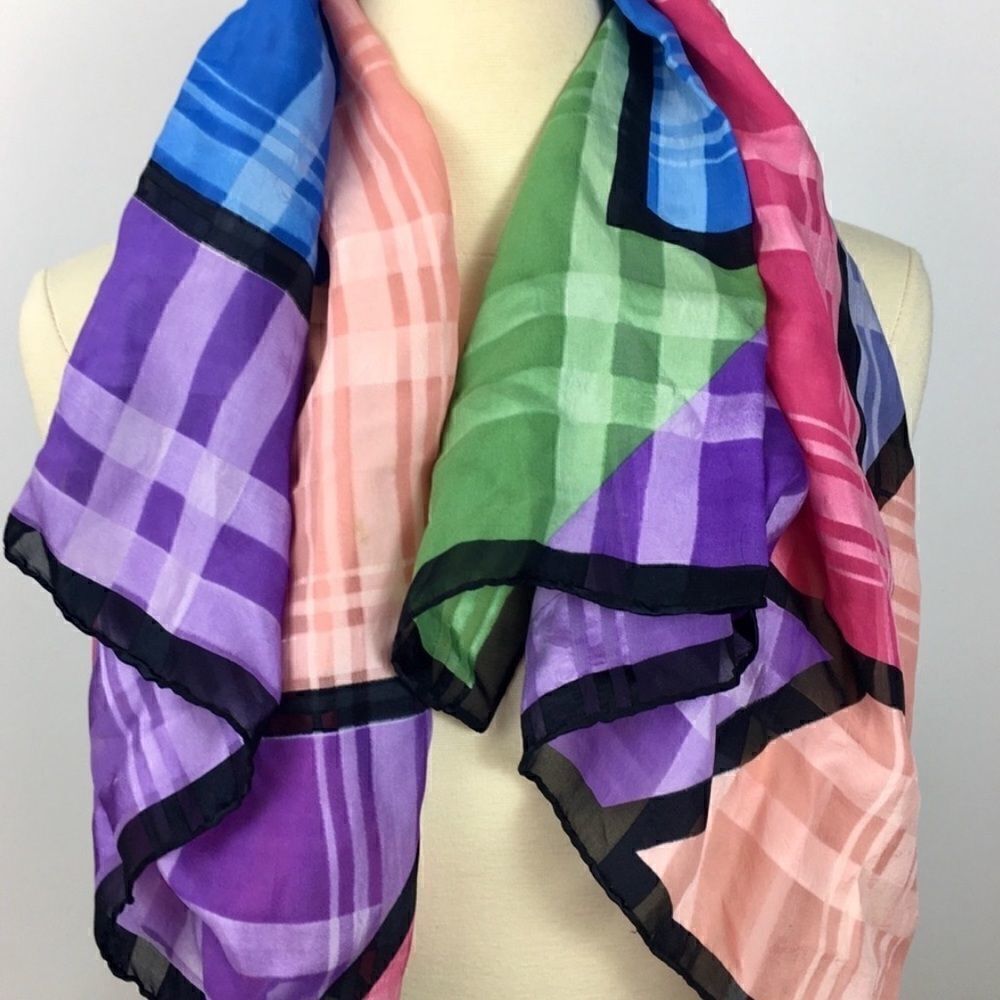 Playful Vintage 80’s Rainbow Neck / Hair / Bag Scarf
